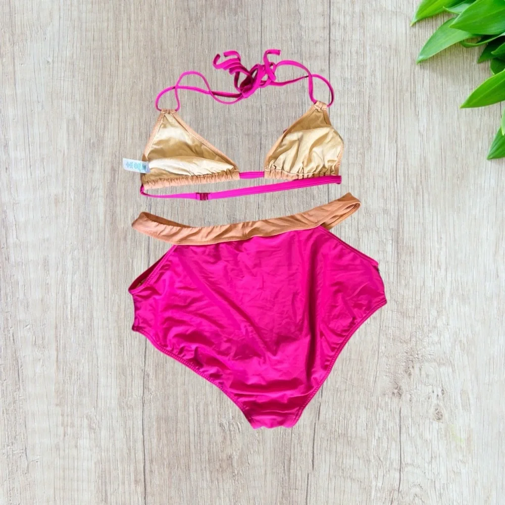 ASOS Swim rhinestone bikini set (top large, bottoms 12 and 14 included)